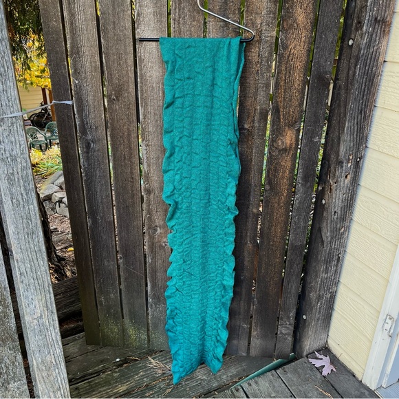 Nordstrom Wool Alpaca Blend Ruffle Infinity Scarf In Seafoam Green Teal - Picture 10 of 11